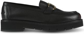 Ferragamo Double Gancio Loafers - Dames - Loafers - Zwart - 40 1/2 EU - Leer - Schoenen