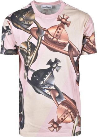 Vivienne Westwood Katoenen T-shirt met uniek ontwerp - Heren - T-shirts - Roze - XS - Katoen - Tops