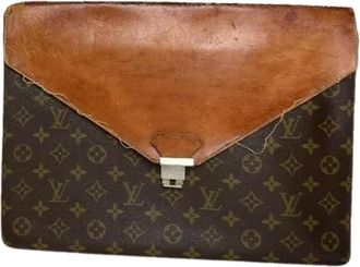 Louis Vuitton Pre-owned Leren Clutch - Dames - Vintage Clutch - Bruin - ONE Size - Leer - Vintage