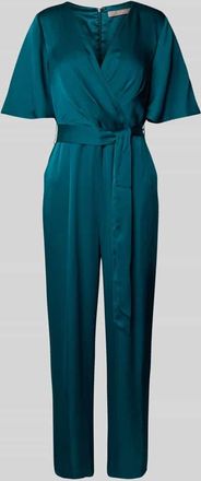 Christian Berg Cocktail Jumpsuit in Wickel-Optik in Dunkelgruen Melange, Gr&ouml;&szlig;e 38