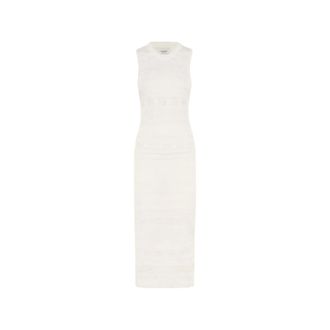 Laneus Midi Dresses, female, White, Size: M Light Jacquard Dress