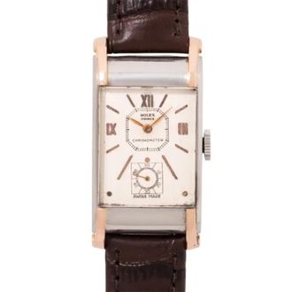 Rolex Pre-owned Vintage Chronometer Watch - Dames - Vintage Horloges - Geel - ONE Size - Leer - Vintage