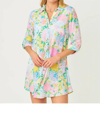 Lilly Pulitzer Natalie Shirt Dress Cover Up In Multi Lilly Garden