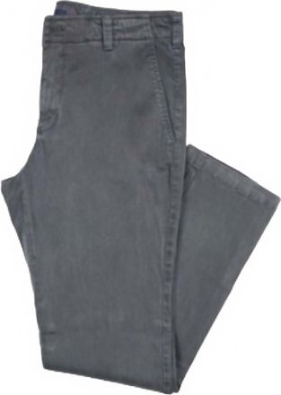 Benson Mens Flat Front Chino In Charcoal