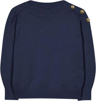 Luisa Cerano Stijlvolle Gebreide Trui - Dames - Ronde hals truien - Blauw - M - Truien & Vesten
