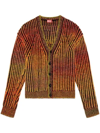 Diesel Oakland ribbed cardigan - men - Wool/Polyamide/Acrylic - L - Orange