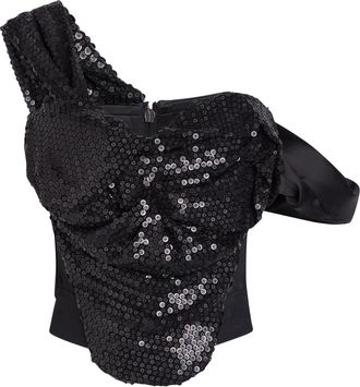 Vivienne Westwood Sequin-embellished Mesh Corset top - Black - 42 (UK10 / S)