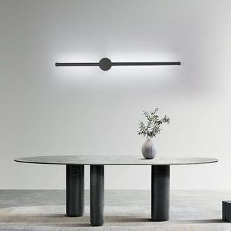OEM Aplique De Pared Interior, Aplique Led Giratorio De 360&deg;, Luz Blanca Fr&iacute;a De 6500k, Aplique De Pared Moderno De 12w En Color Negro De 60cm