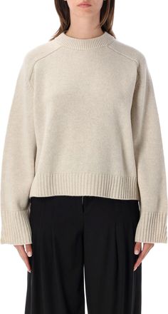SOEUR Boxy Relaxed Merino Wool Crewneck Sweater
