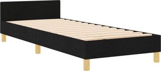 vidaXL Estructura De Cama Con Cabecera Negro 80 X 200 Cm Tela Vidaxl