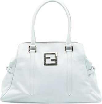 Fendi Pre-owned Leather Tote - Dames - Vintage Handtas - Wit - ONE Size - Leer - Vintage