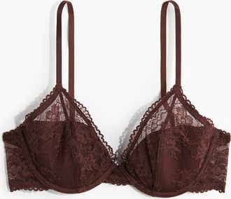 H&M Wattierter Bügel-BH aus Spitze - Brown
