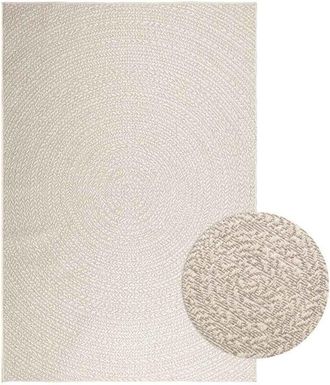 vidaXL Alfombra Zizur Apariencia Yute Interior Exterior Crema Vidaxl