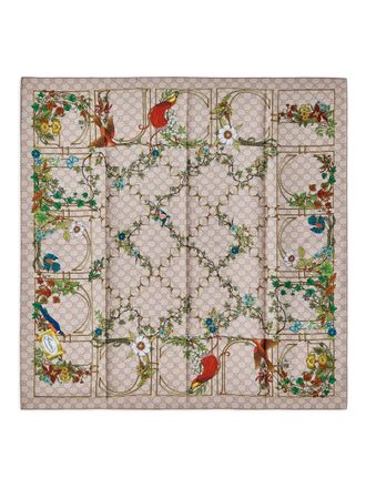 Gucci printed silk scarf - women - Silk - One Size - Neutrals