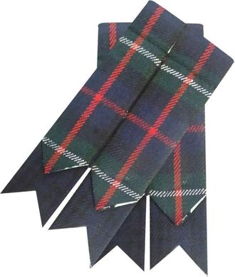 Shyne Kilts U.K Scottish Kilt Sock Flashes various Tartans/Highland Kilt Hose Flashes pointed (Mackenzie)