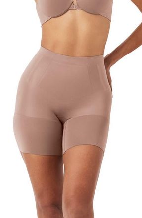 Spanx SPANXsculpt OnCore Mid Thigh Shorts in Cafe Au Lait at Nordstrom, Size X-Large