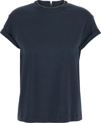 Brunello Cucinelli Blue Crewneck T-shirt
