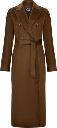 Cesare Gaspari Classic Luxe Lange Jas Rosie - Bruin - Dames - Jas met riem - Bruin - S - Wol - Jassen