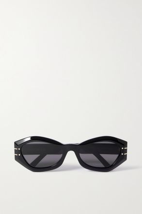 Dior Occhiali Da Sole In Acetato Con Montatura Cat-eye Diorsignature B1u - Nero