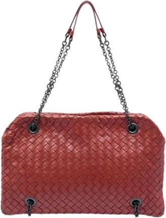 Bottega Veneta Pre-owned Duo Schoudertas - Dames - Vintage Schoudertas - Rood - ONE Size - Leer - Vintage