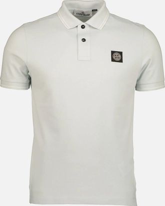 Stone Island Mens Patch Logo Polo Shirt - White - Size: 38