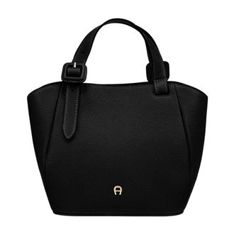 Aigner Leren Schoudertas met Verstelbare Band - Dames - Handtassen - Zwart - ONE Size - Leer - Tassen