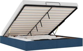 vidaXL Estructura De Cama Otomana Sin Colch&oacute;n Tela Azul 180x200cm Vidaxl