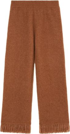 Alanui Brown Brown Fringe detail Kni tTrousers