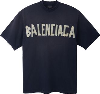 Balenciaga Tape Type T-shirt Medium Fit Black Faded 739784TOVA91055