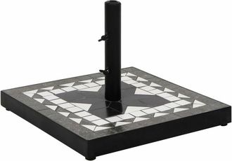 vidaXL Base De Sombrilla Cuadrada Negro Y Blanco 12 Kg Vidaxl