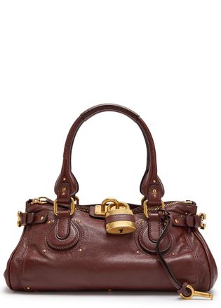Chlo&eacute; Paddington Grained Leather Shoulder bag - Dark Brown - One Size