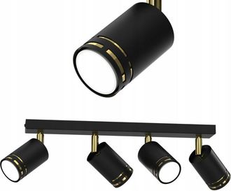 OEM L&aacute;mpara De Techo Negro Oro M&oacute;vil Led Gu10 Pulido Punto Reflector L&aacute;mpara