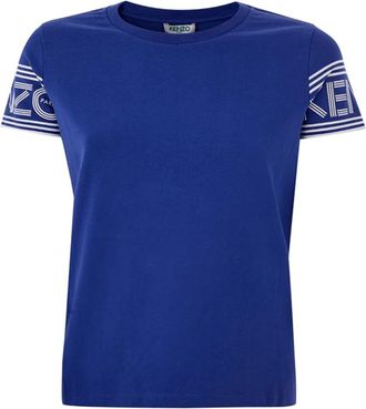 Kenzo Katoenen T-shirt - Dames - T-shirts - Blauw - 2XS - Katoen - Tops