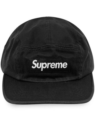 SUPREME Camp II washed chino twill cap - Black