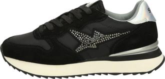 Sun 68 Stargirl Strass Logo - Dames - Sneakers - Zwart - 37 EU - Su&egrave;de - Schoenen