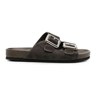 Sergio Moretti Schoenen, Dames, Bruin, 40 EU, Slippers met Sleehak en Open Neus