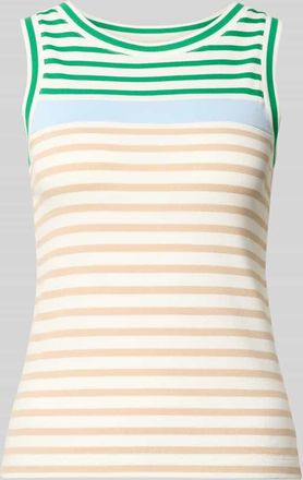 Marc Cain Slim Fit Top mit Rundhalsausschnitt in Sand, Gr&ouml;&szlig;e 34