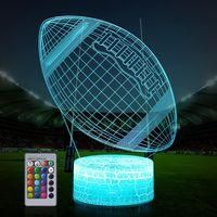 OEM L&aacute;mpara Nocturna 3d Con Forma De Bal&oacute;n De F&uacute;tbol: Un Regalo Ideal Para Ni&ntilde;os Y Ni&ntilde;as, Con Control Remoto T&aacute;ctil, Varios Colores, Brillo Ajustable Y Fu