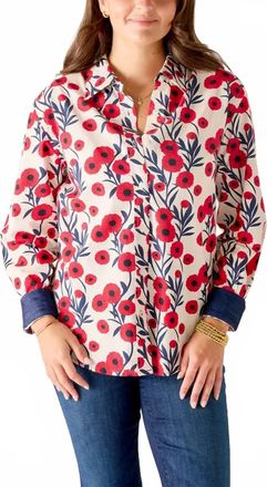 Mersea Margot Button Up In Poppy Floral
