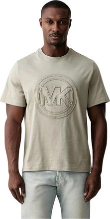 Michael Kors Logo Charm Katoen Jersey T-shirt - Heren - T-shirts - Groen - S - Katoen - Tops
