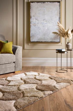 Origin Store 3D Scallop Neutral in Natural | Size: 120 cm x 170 cm