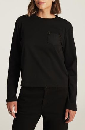 Mavi Long Sleeve Pocket T-Shirt in Black at Nordstrom, Size X-Large
