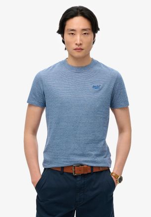 Superdry Rundhalsshirt SUPERDRY ESSENTIAL LOGO EMB TEE, Herren, Gr. L, ocean blau feeder, Single Jersey, Obermaterial: 100% Baumwolle, unifarben, slim fit h&uuml;ft