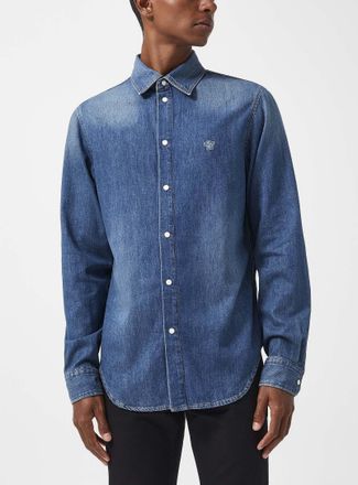 Versace Mens Mother-of-pearl buttons denim shirt