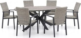 Manifesto Furniture Manifesto Villongo/Fidenza ovaal 220cm dining tuinset 7-delig stapelbaar