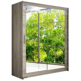 Mirjan24 Armario Closico 127, Trufa Roble, 200x150x58cm, Puertas De Armario: Correderas, N&uacute;mero De Estantes: 5, Led