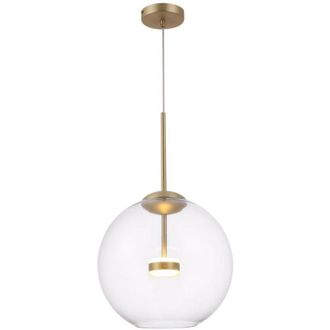 Maytoni Maytoni Modern - Cometa Modern Cometa Integrated LED Matt Gold Pendant Ceiling Light Glass Shade