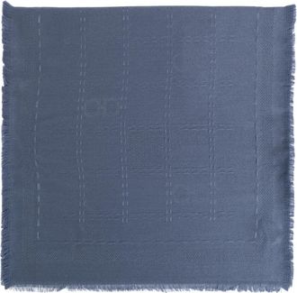 Ferragamo Damgan Wol Sjaal - Dames - Zijden sjaals - Blauw - ONE Size - Wol - Accessoires