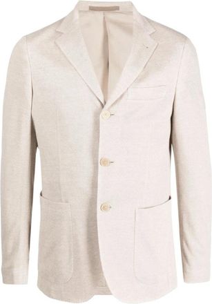 Eleventy Linnen Blazer - Heren - Blazers - Beige - 2XL - Linnen - Jassen