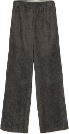 Alysi Velvet Rib Elastische Broek - Dames - Wijde Broeken - Grijs - L - Broeken